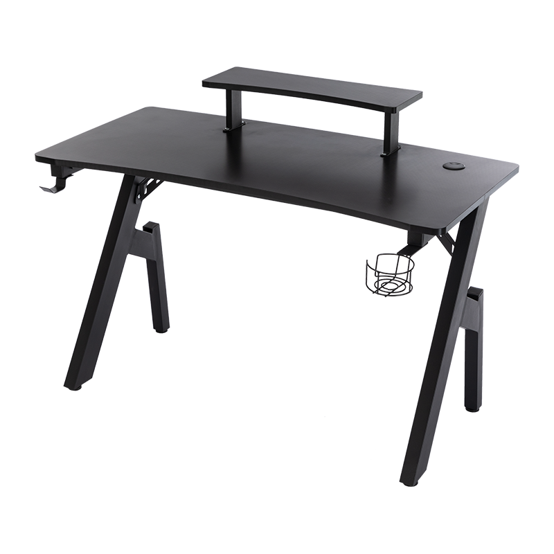Mesa ergonômica para jogos de 2 camadas/mesa com design em forma de mesa para PC para home office